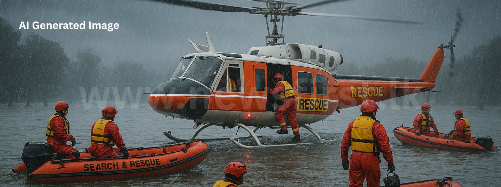 Helicopters, Boats Deployed for Disaster Rescue